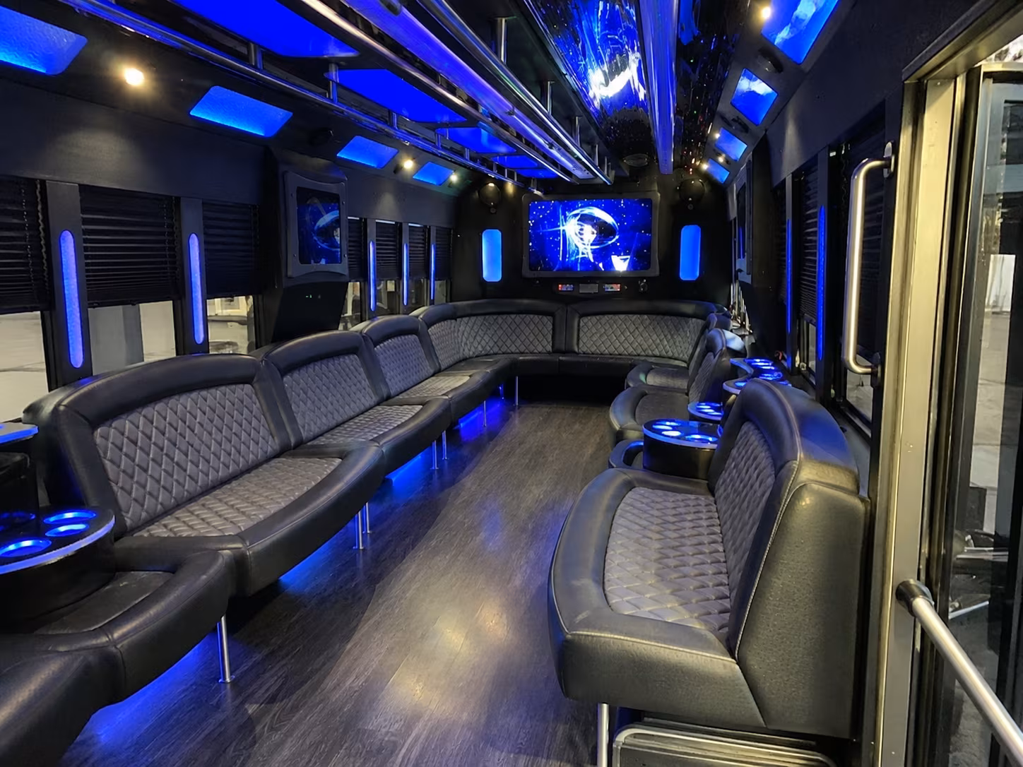 boca raton 28 passenger party bus interior