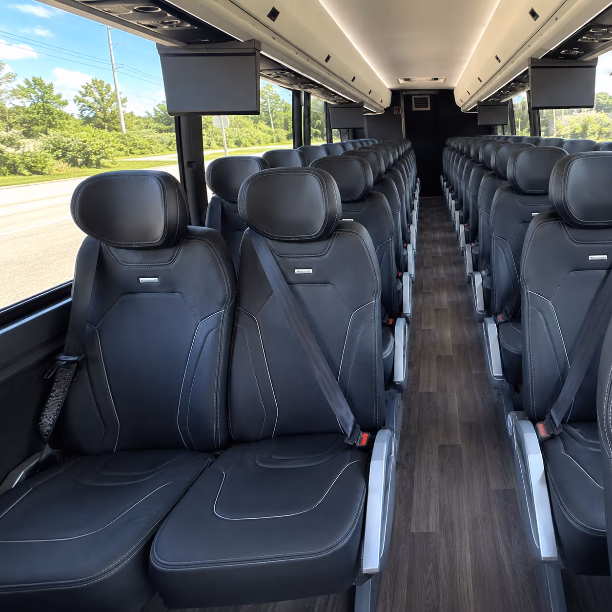 boca raton 47 passenger charter bus inside