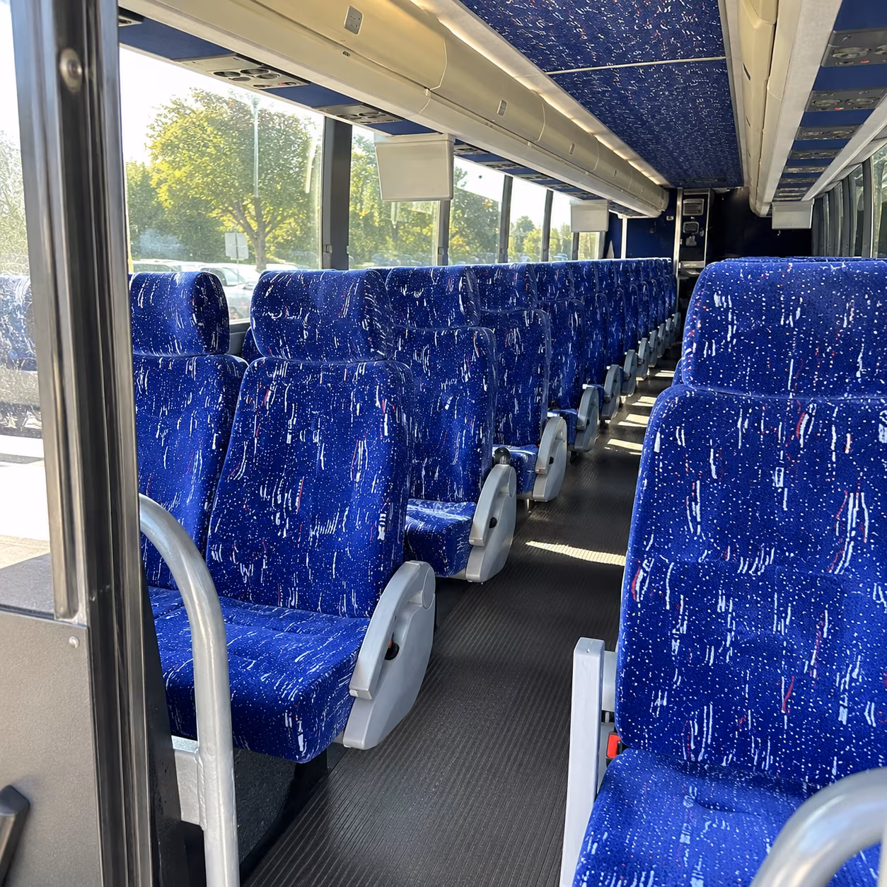 boca raton 50 passenger charter bus inside