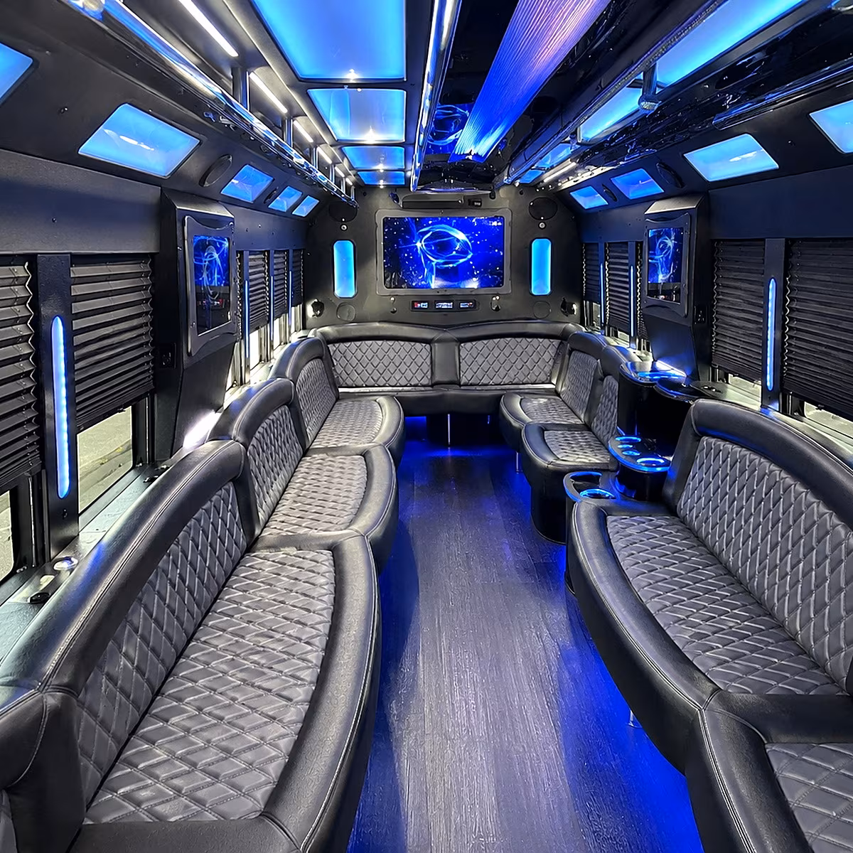 boca raton 50 passenger party bus interior